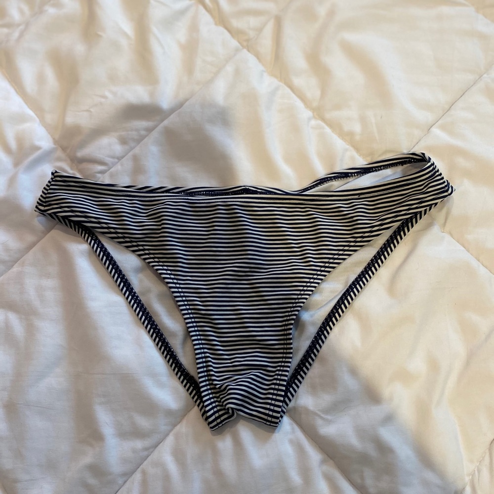 White and Black Stripped Bikini Bottoms